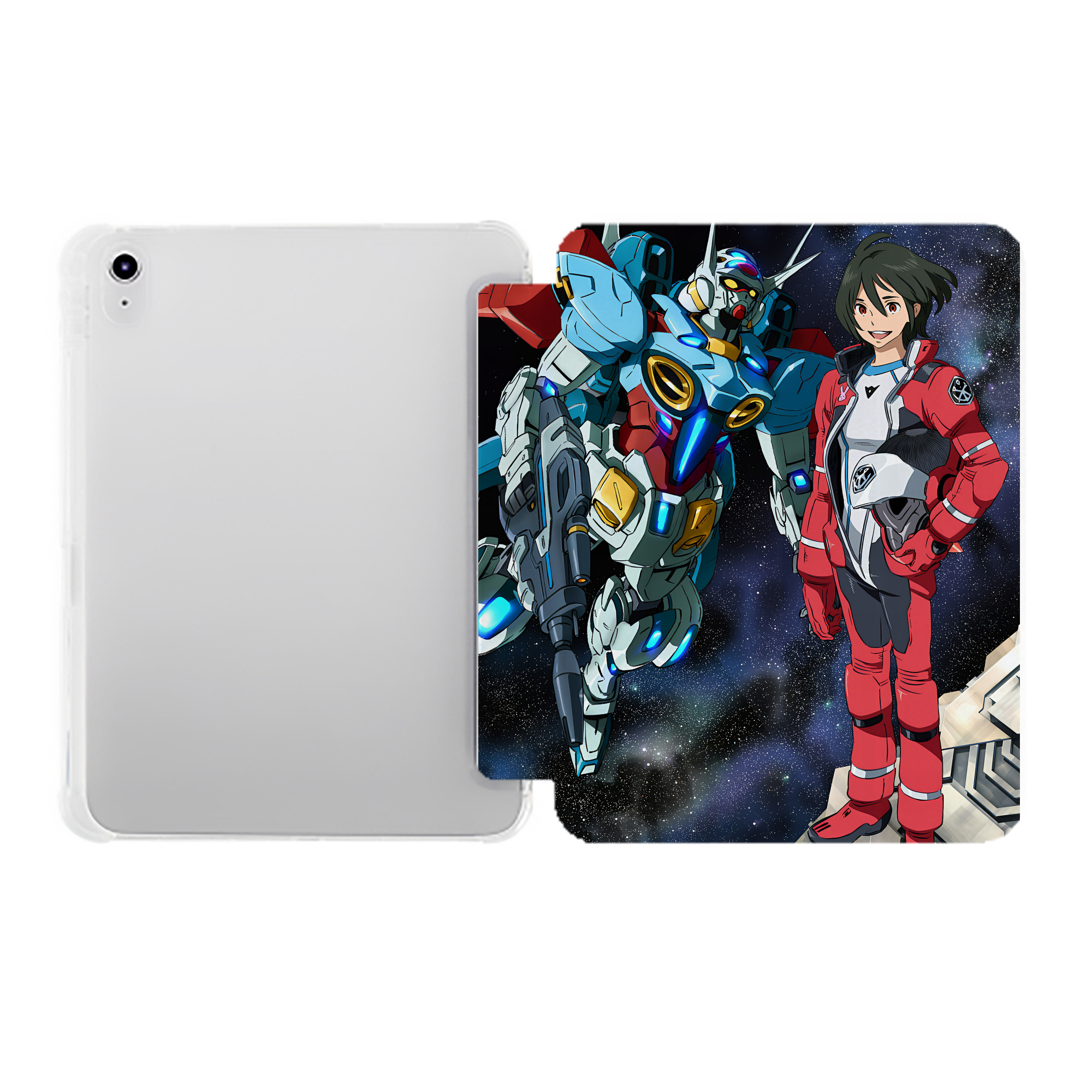 （画像用） 機動戦士ガンダム Mobile Suit Gundam IPad ケース ペン収納付き 三つ折りスタンド PUレザー×シリコン 対応機種9.5/10.5/10.9インチ